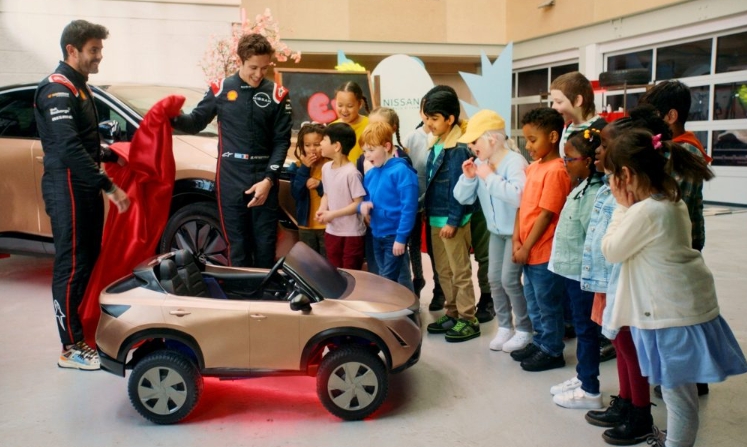 A group of children had the opportunity to meet Formula E Nissan team drivers, Norman Nato and Sacha Fenestraz